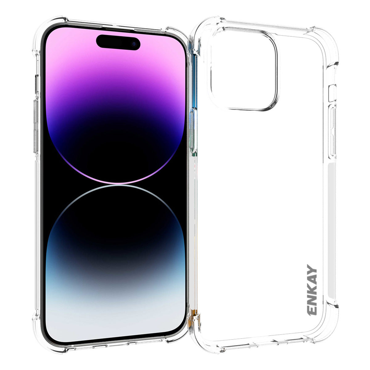 ENKAY HAT PRINCE For iPhone 15 Pro TPU Transparent Cover Anti-slip Strip Edge Corner Reinforced Phone Case ENKAY HAT PRINCE For iPhone 15 Pro TPU Transparent Cover Anti-slip Strip Edge Corner Reinforced Phone Case